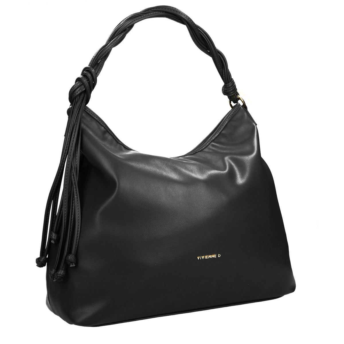 VIVIENNE D borsa a spalla in ecopelle "Flora" Nero VRO001.NERO