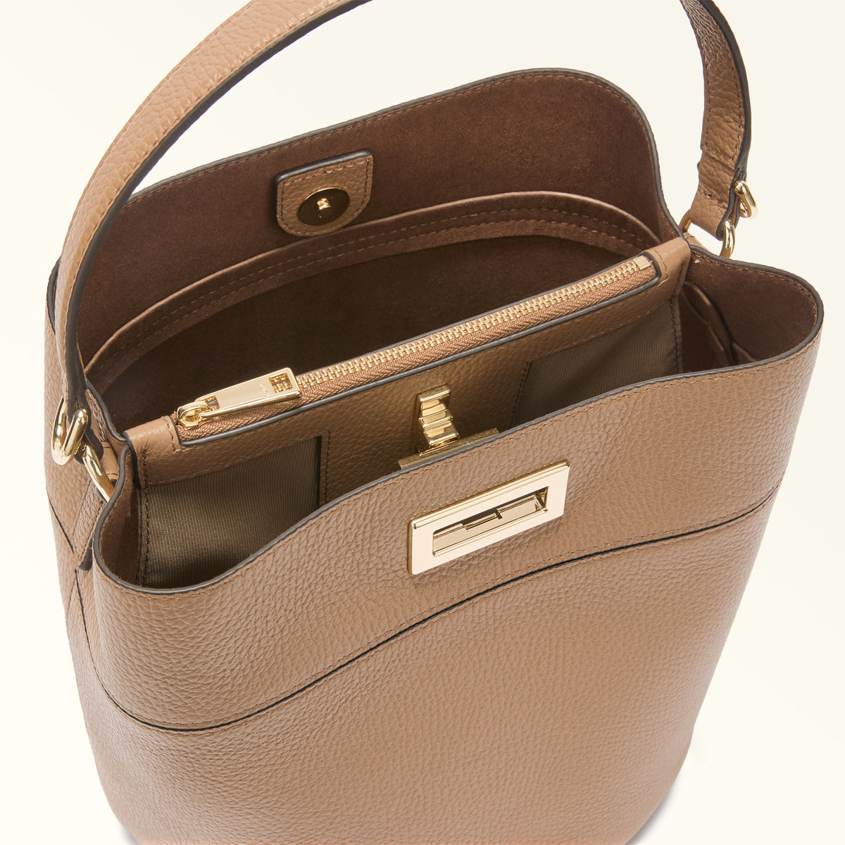 Furla borsa secchiello in pelle "Amelia" Beige WB01953.4489S TOFFEE