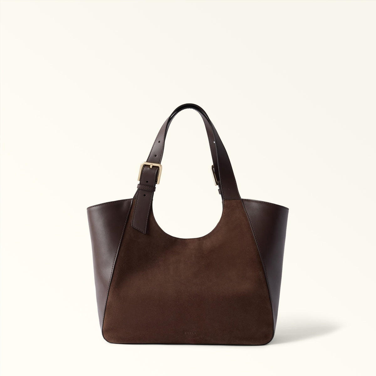 Furla borsa shopping in pelle e camoscio "Dora" WB02012.3244S TONI CIOCCOLATO