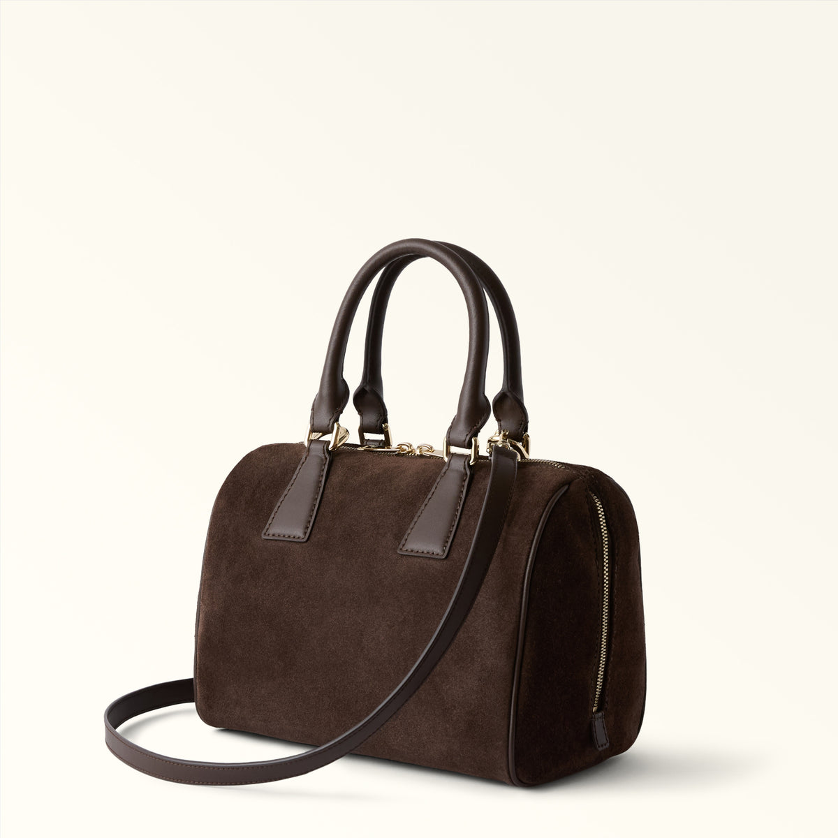 Furla borsa a mano in pelle e camoscio "Olivia" Marrone WB02148 SUEDE.3244S TONI CIOCC