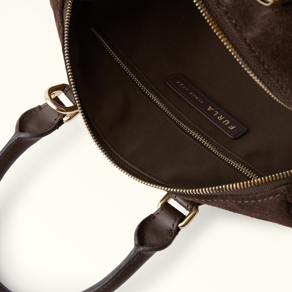 Furla borsa a mano in pelle e camoscio "Olivia" Marrone WB02148 SUEDE.3244S TONI CIOCC